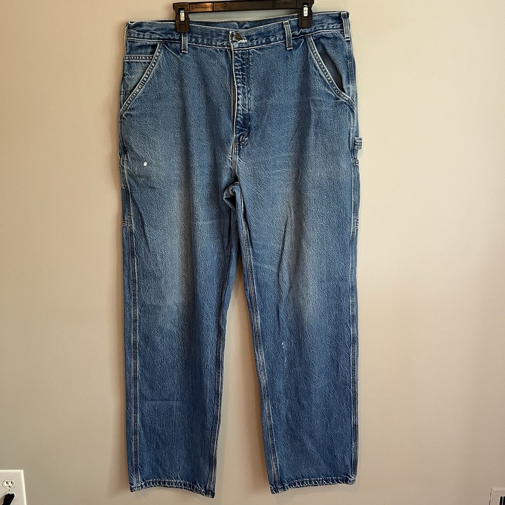 Vintage Y2K Carhartt Denim Jeans Men Classic 40x34 Workwear Work Grunge Made USA